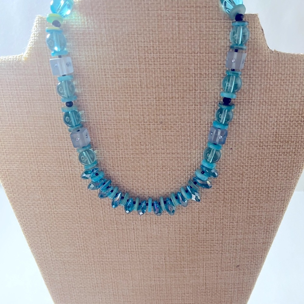 Blue Swarovski Crystals Necklace